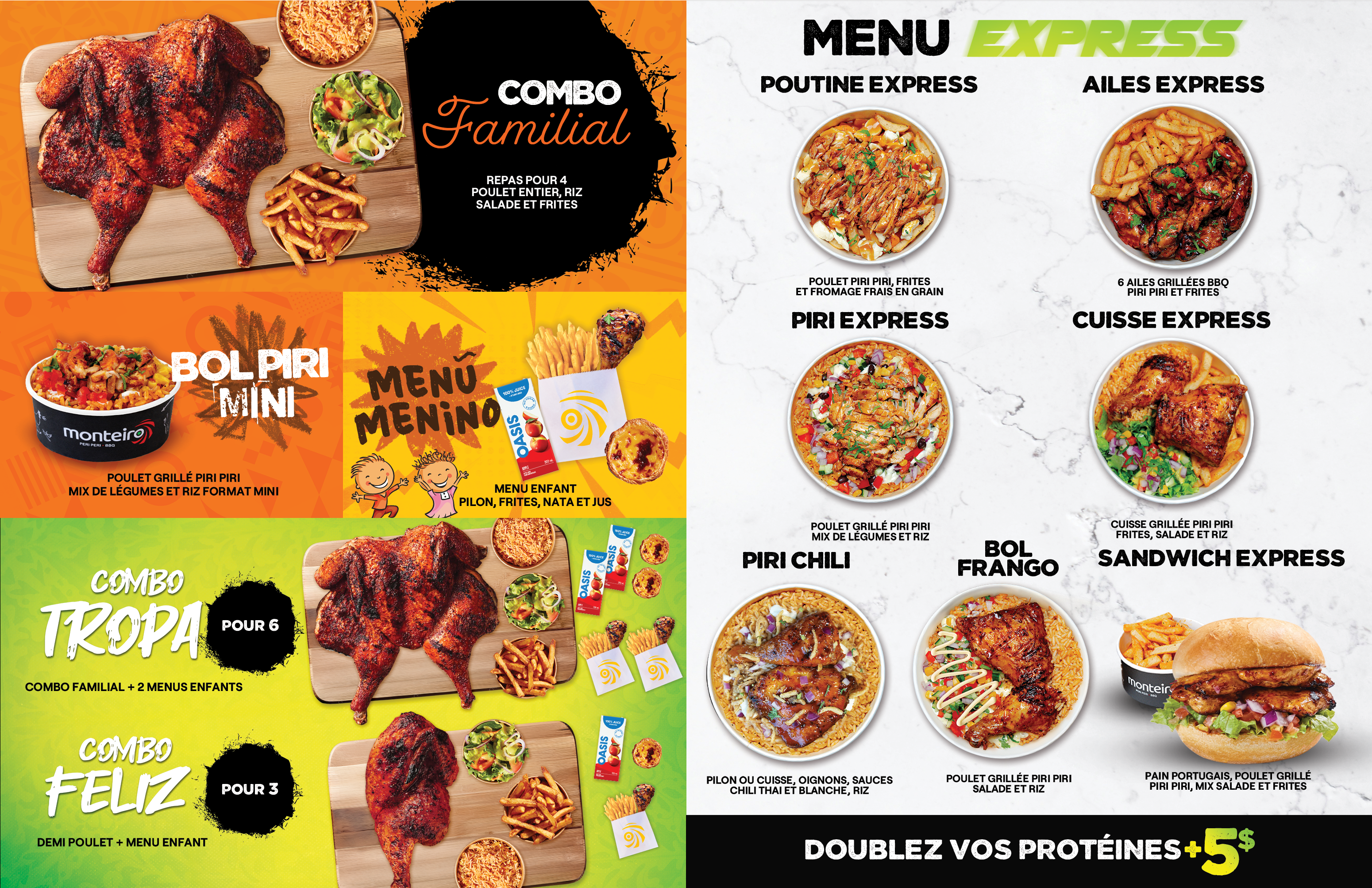 menu items from monteiro