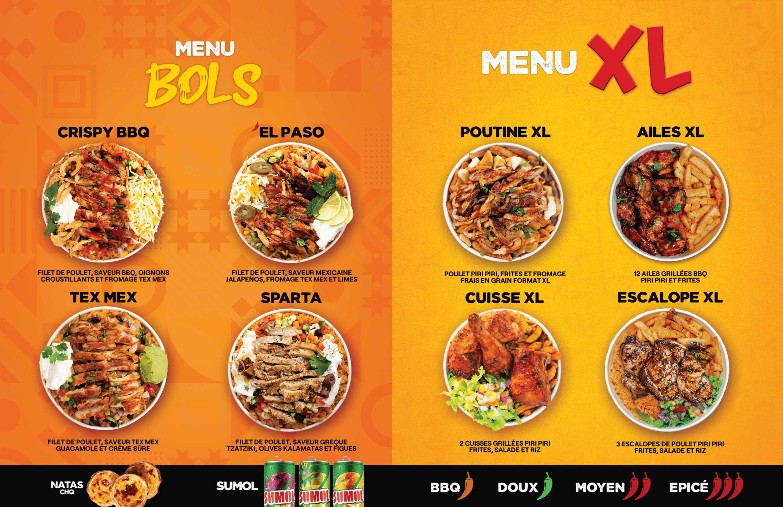 menu items of bowls from monteiro